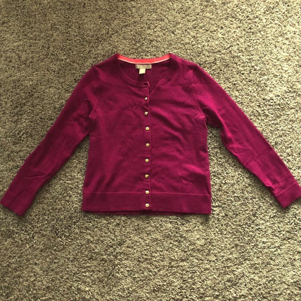 Medium Raspberry Banana Republic Merino Cardigan